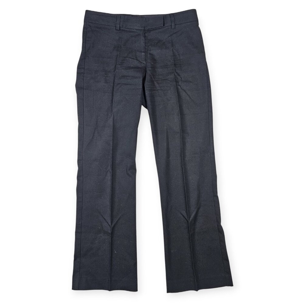 Theory Black Cotton Blend Straight Leg Trousers Women's Size 0